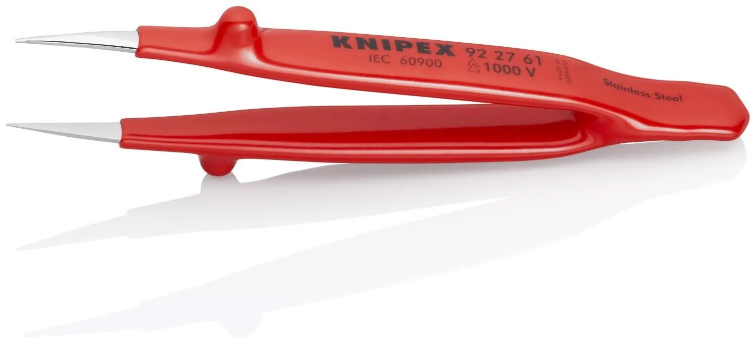 Knipex 92 27 61 Stainless Steel Gripping Tweezers-Pointed Tips-1000V Insulated - Image 3