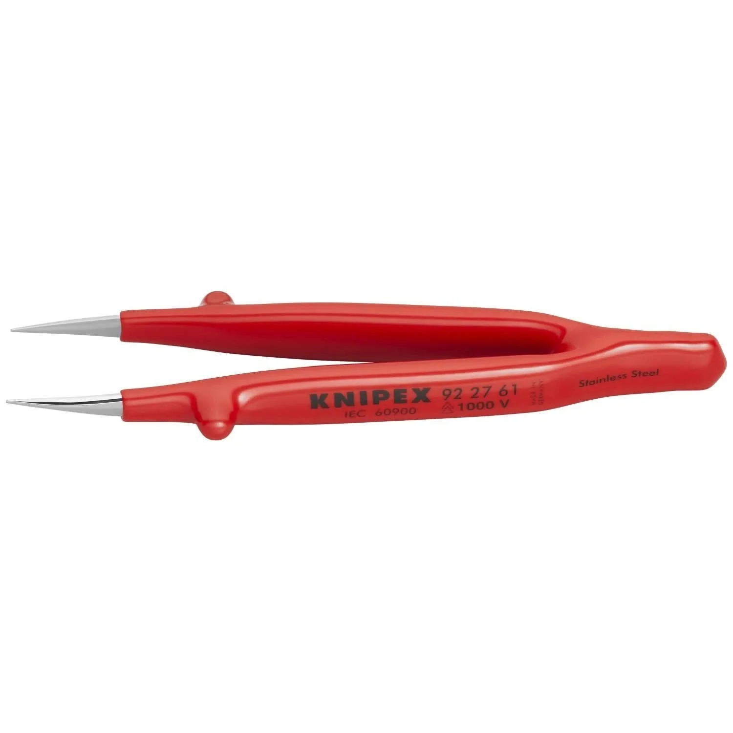 Knipex 92 27 61 Stainless Steel Gripping Tweezers-Pointed Tips-1000V Insulated - Image 1