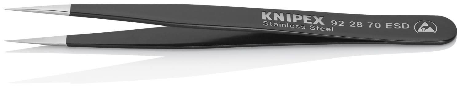 Knipex 92 28 70 ESD Stainless Steel Gripping Tweezers-Needle-Point Tips-ESD - Image 3