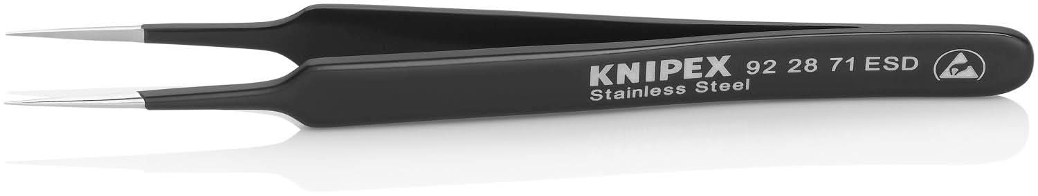 Knipex 92 28 71 ESD Stainless Steel Gripping Tweezers-Needle-Point Tips-ESD - Image 2