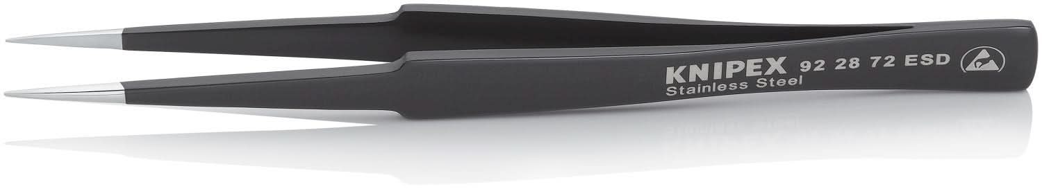 Knipex 92 28 72 ESD Stainless Steel Gripping Tweezers-Pointed Tips-ESD - Image 2