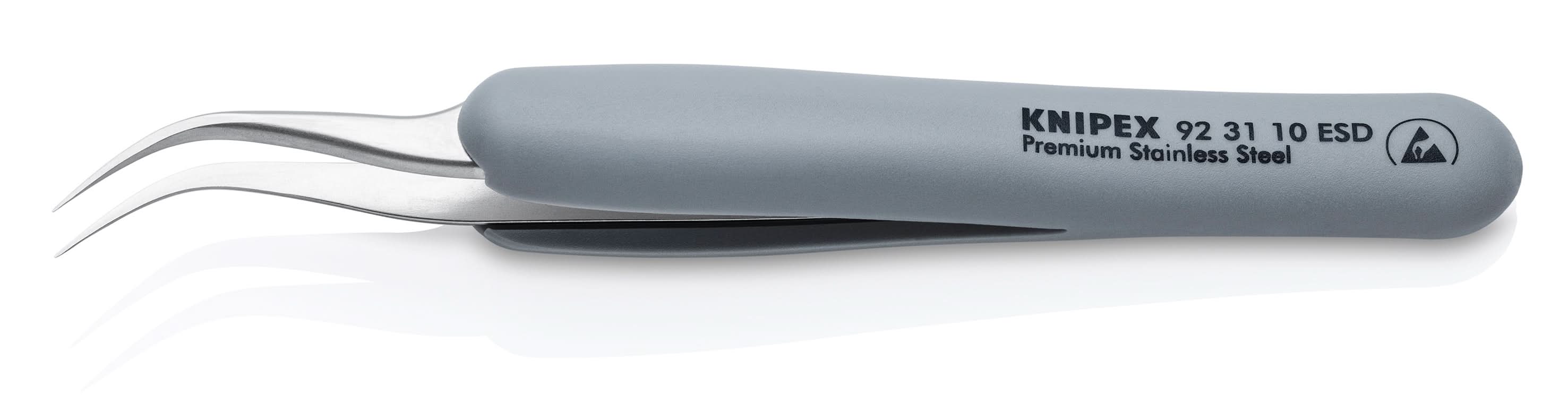 Knipex 92 31 10 ESD Premium Stainless Steel Precision Tweezers-45&deg;Angled-Needle-Point Tips-ESD - Image 3