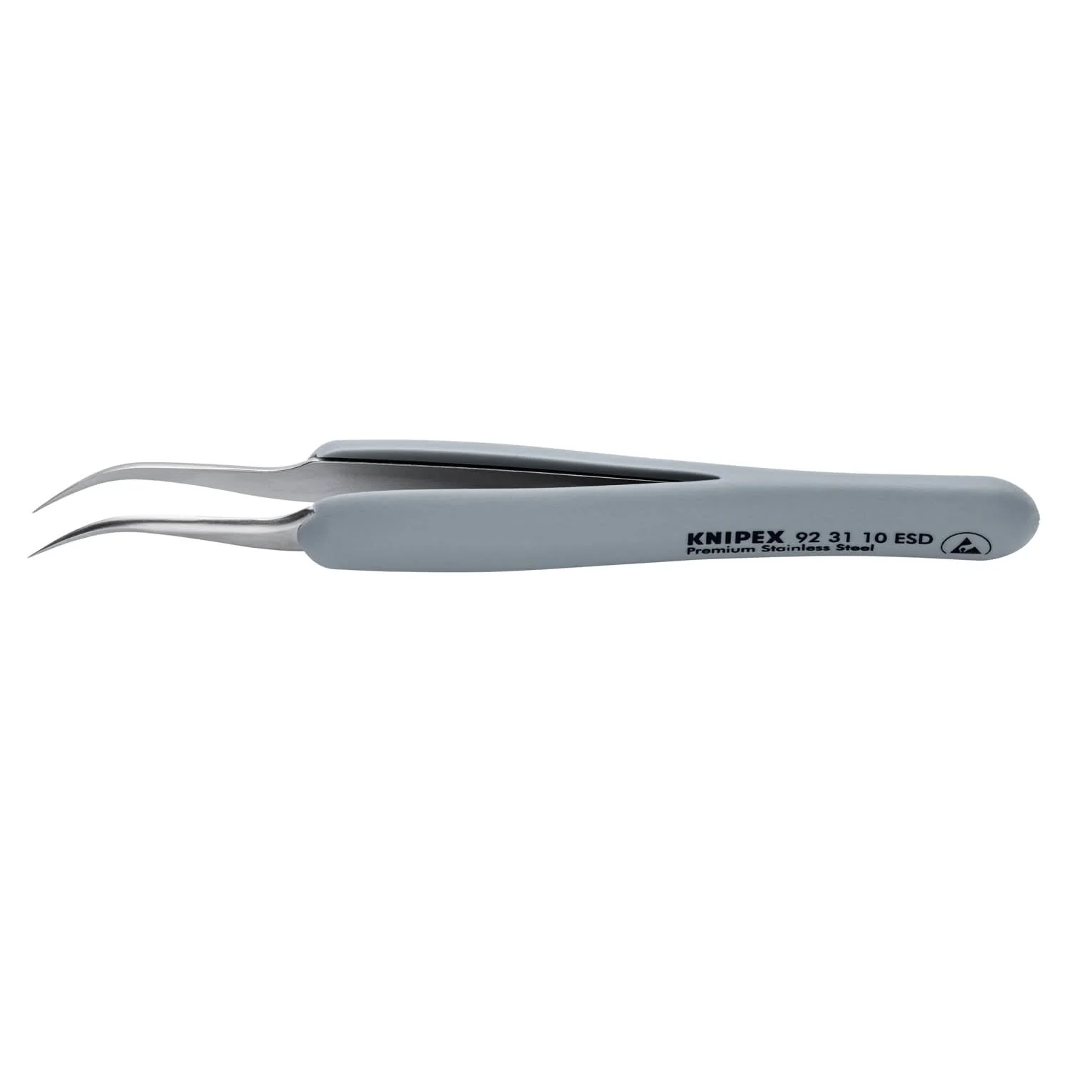 Knipex 92 31 10 ESD Premium Stainless Steel Precision Tweezers-45&deg;Angled-Needle-Point Tips-ESD - Image 1