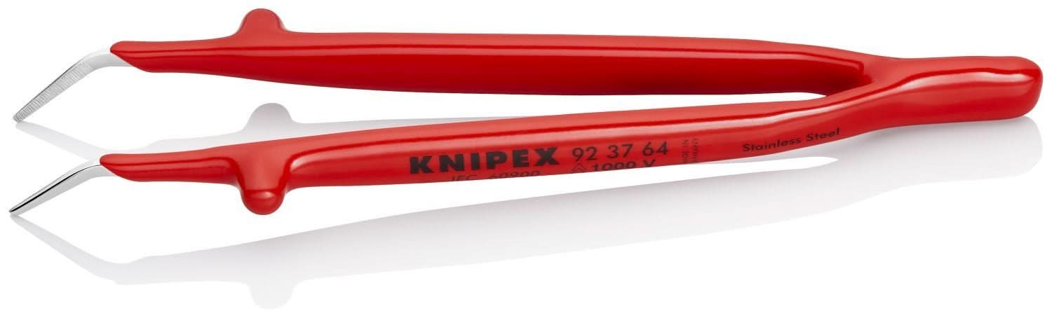 Knipex 92 37 64 Stainless Steel GrippingTweezers-30&deg;Angled-1000V Insulated - Image 2