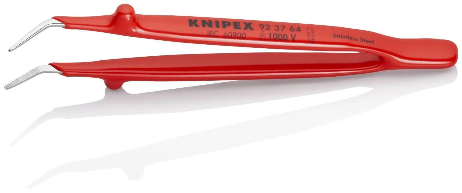 Knipex 92 37 64 Stainless Steel GrippingTweezers-30&deg;Angled-1000V Insulated - Image 3
