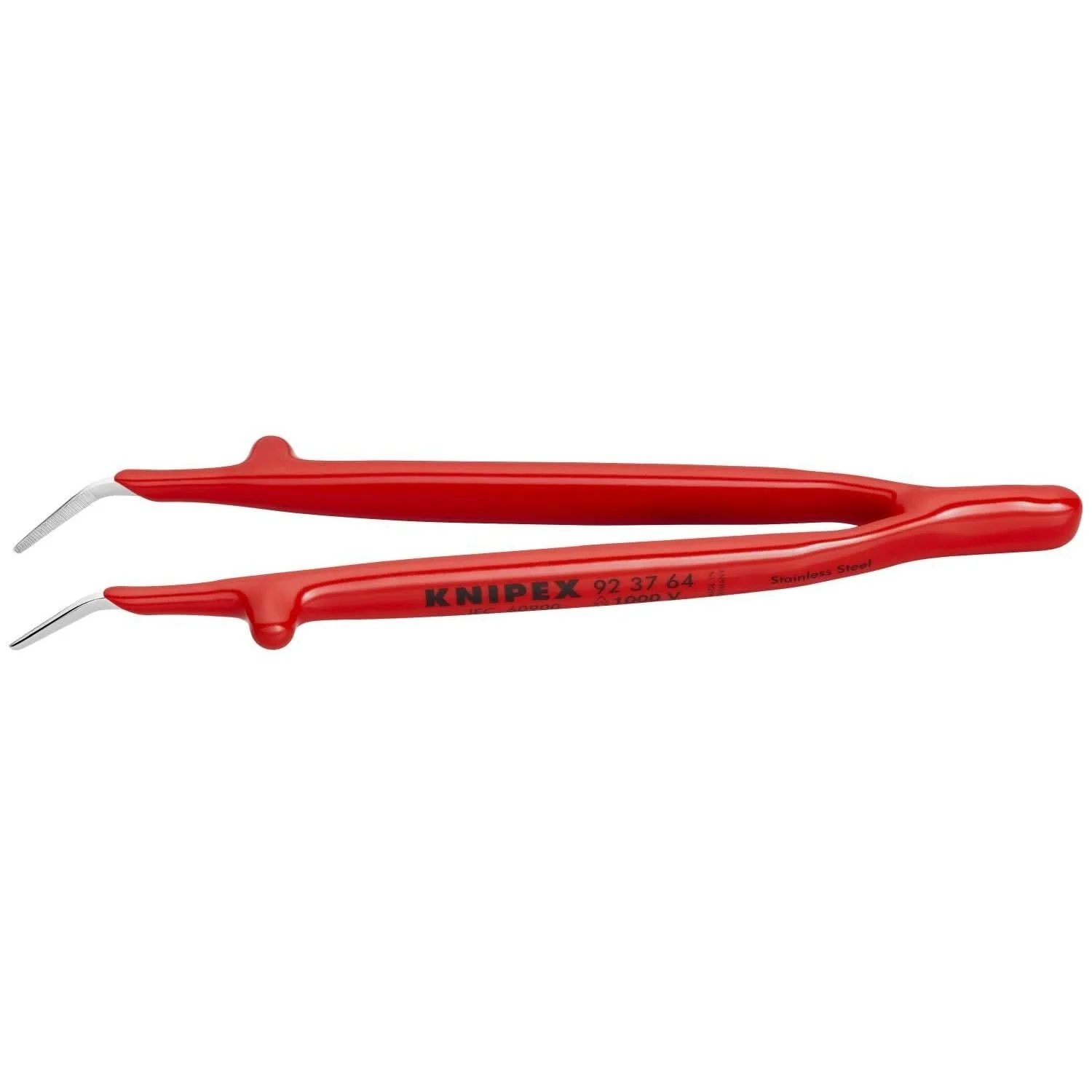 Knipex 92 37 64 Stainless Steel GrippingTweezers-30&deg;Angled-1000V Insulated - Image 1