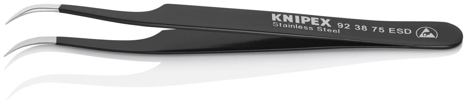 Knipex 92 38 75 ESD Stainless Steel Gripping Tweezers-Needle-Point Tips-ESD - Image 3