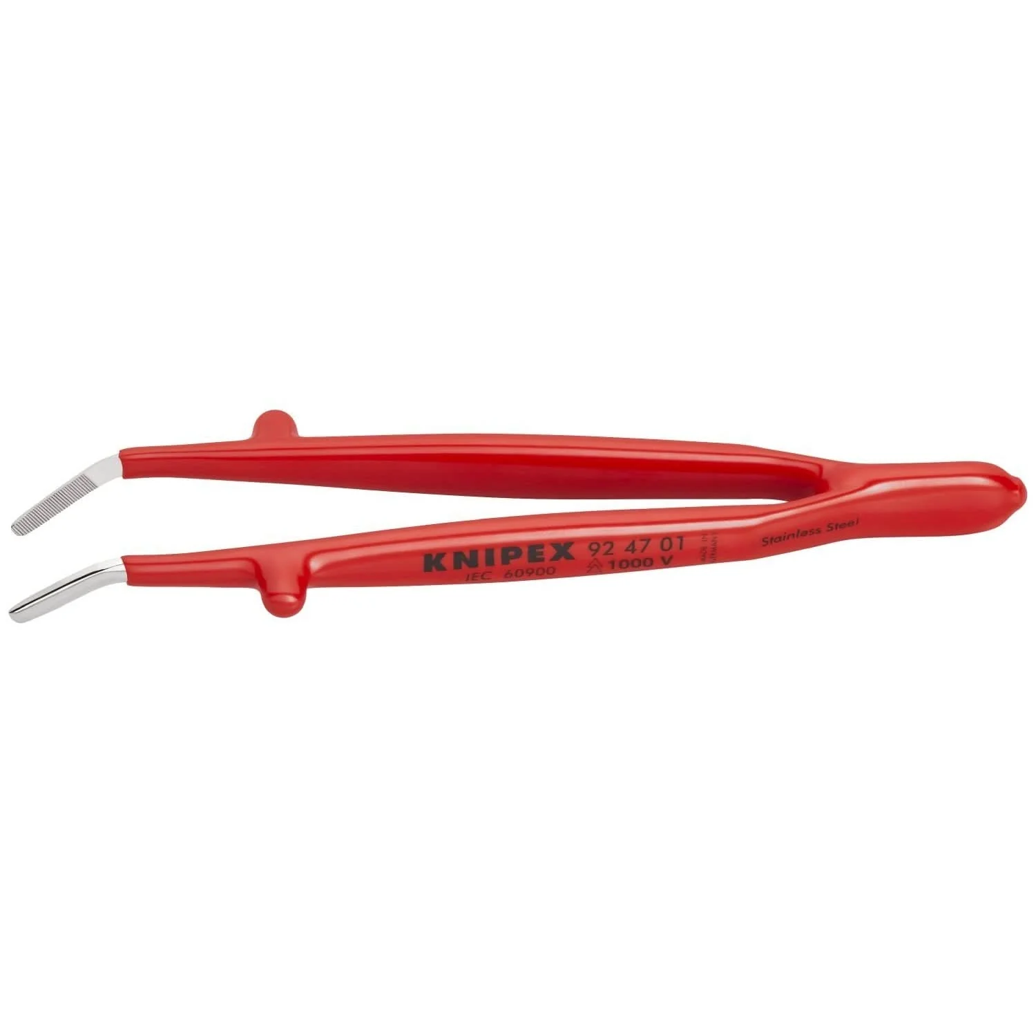 Knipex 92 47 01 Stainless Steel Gripping-30&deg;Angled Tweezers-1000V Insulated - Image 1