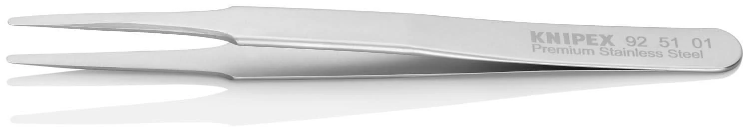 Knipex 92 51 01 Premium Stainless Steel Gripping Tweezers-Blunt Tips - Image 3