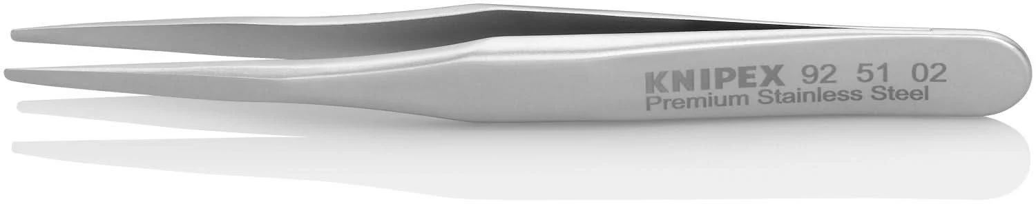 Knipex 92 51 02 Premium Stainless Steel Gripping Tweezers-Blunt Tips - Image 2