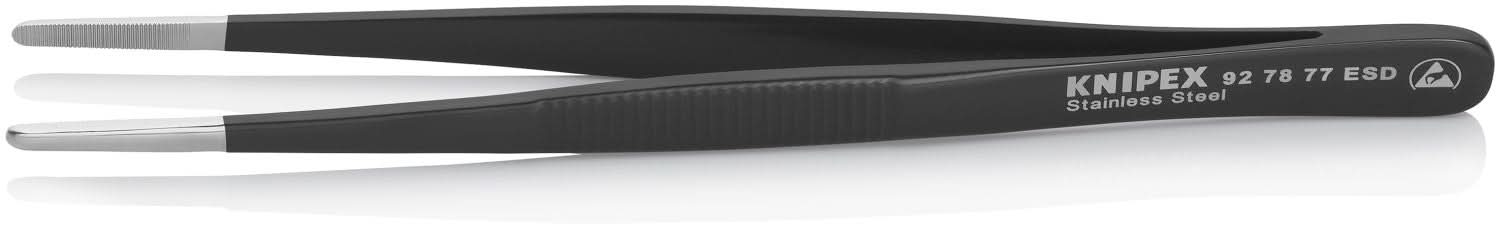 Knipex 92 78 77 ESD Stainless Steel Gripping Tweezers Blunt Tips-ESD - Image 2