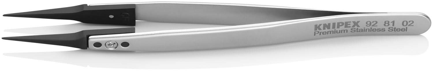 Knipex 92 81 02 Premium Stainless Steel Gripping Tweezers-Pointed Tips - Image 2