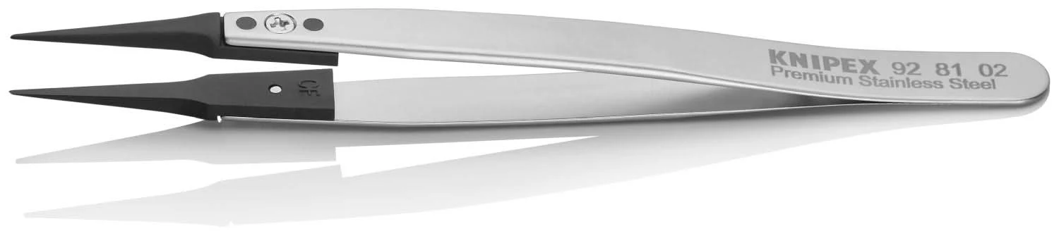 Knipex 92 81 02 Premium Stainless Steel Gripping Tweezers-Pointed Tips - Image 3