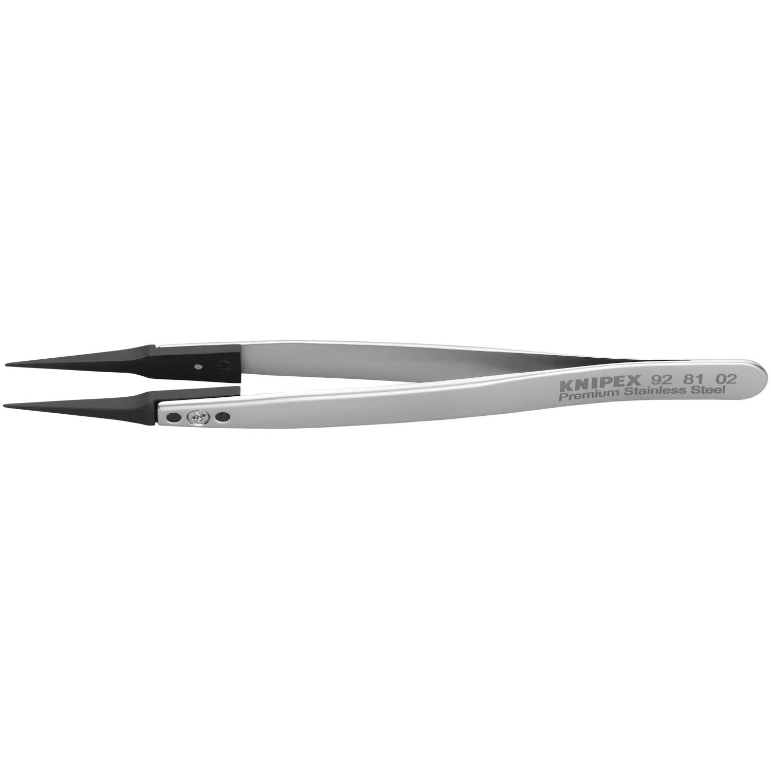 Knipex 92 81 02 Premium Stainless Steel Gripping Tweezers-Pointed Tips - Image 1