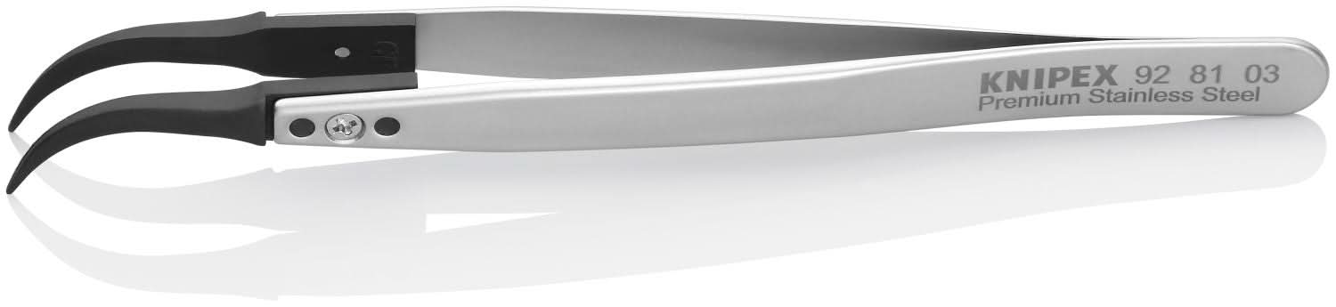 Knipex 92 81 03 Premium Stainless Steel Gripping Tweezers-60&deg;Angled-Pointed Tips - Image 2
