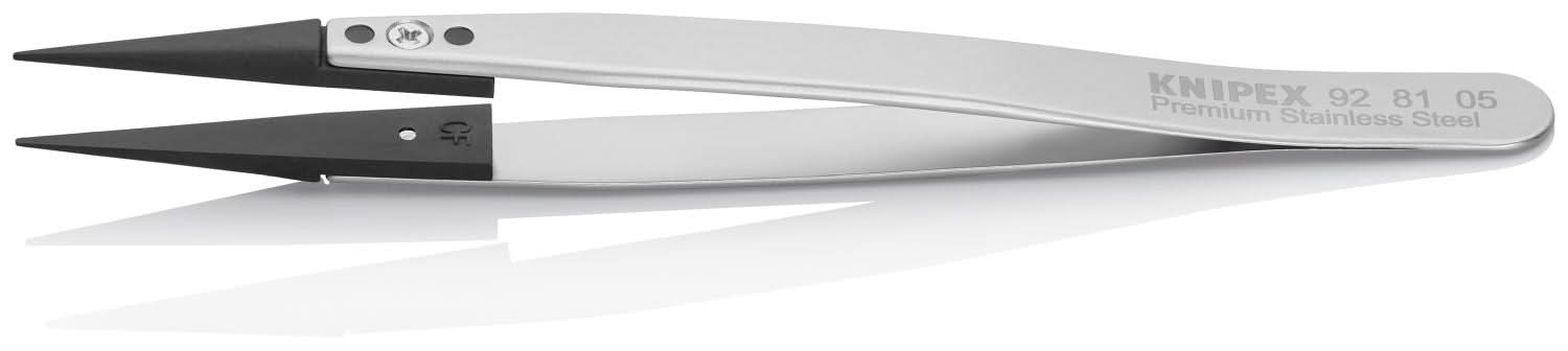 Knipex 92 81 05 Premium Stainless Steel Gripping Tweezers-Pointed Tips - Image 3