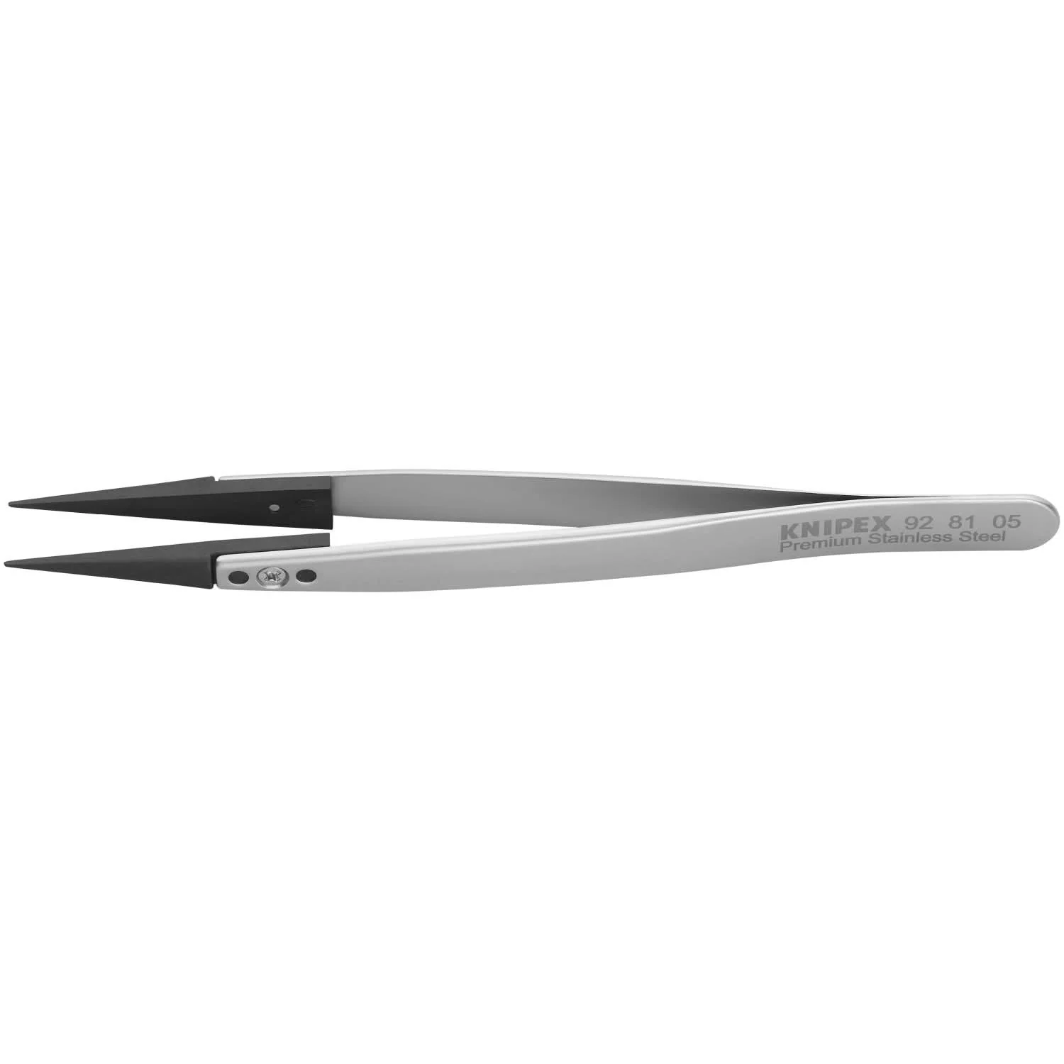 Knipex 92 81 05 Premium Stainless Steel Gripping Tweezers-Pointed Tips - Image 1