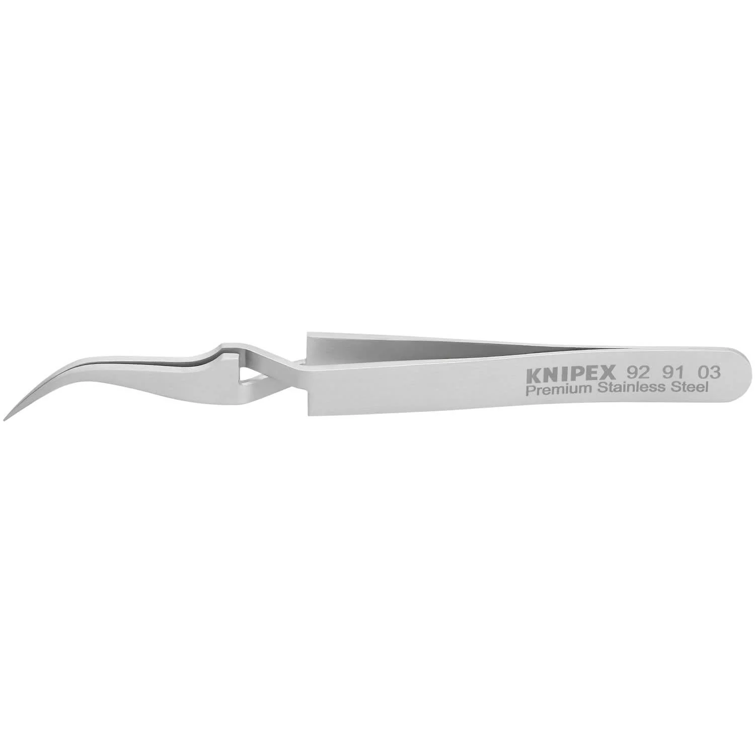 Knipex 92 91 03 Premium Stainless Steel Cross-Over Gripping Tweezers-45&deg;Angled-Needle-Point Tips - Image 1