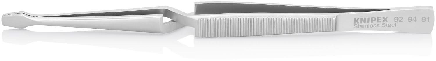 Knipex 92 94 91 Stainless Steel Gripping Cross-Over Tweezers-Blunt Tips - Image 2