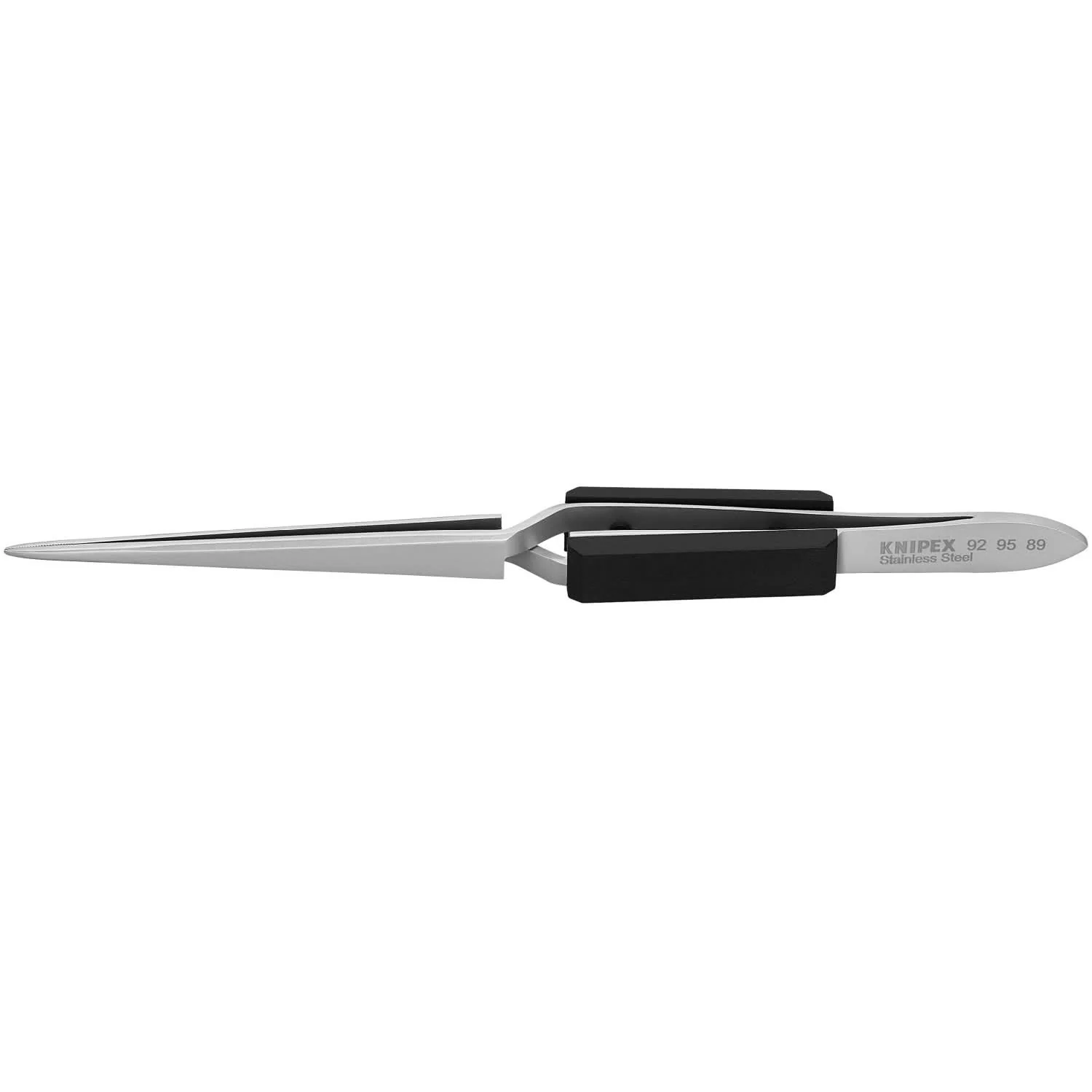 Knipex 92 95 89 Stainless Steel Gripping Cross-Over Tweezers-Blunt Tips - Image 1