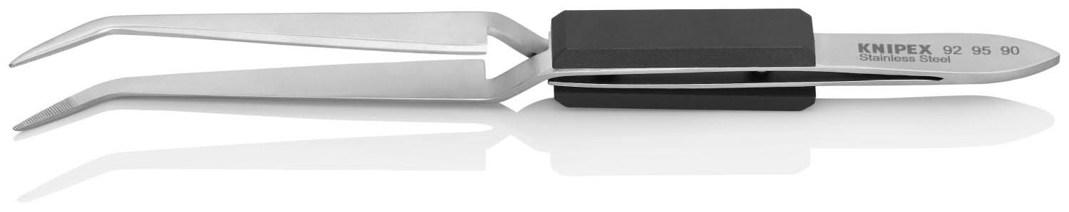 Knipex 92 95 90 Stainless Steel Gripping Cross-Over Tweezers-40&deg;Angled-Blunt Tips - Image 3