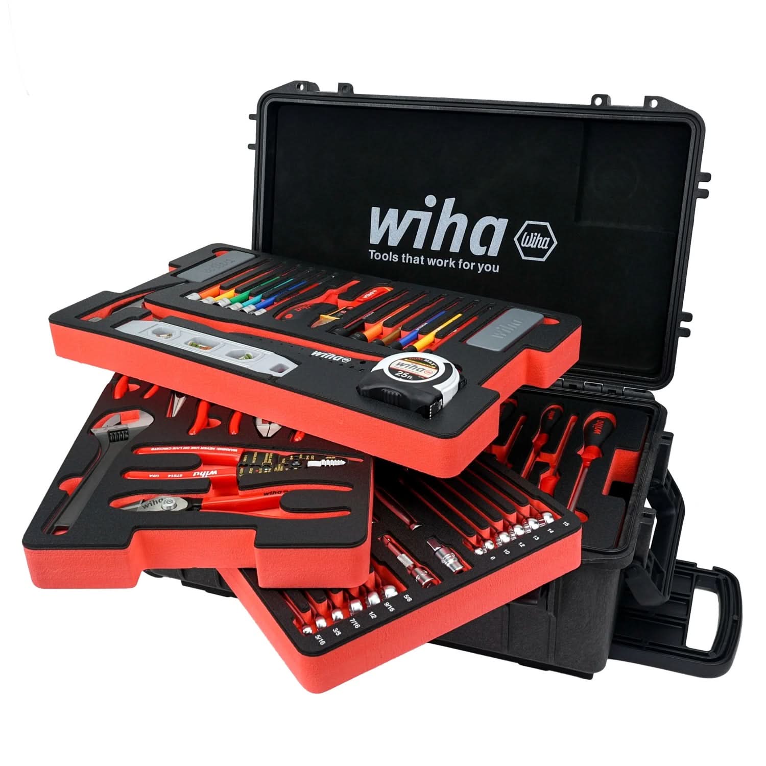 Wiha 92100 194-Piece Premium Tool Kit w/ Rolling Tool Box - Image 1