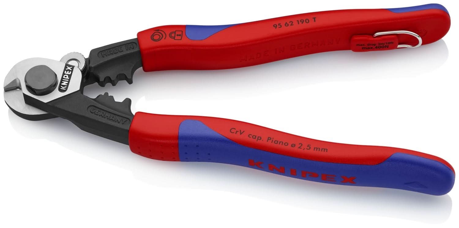 Knipex 95 62 190 T BKA Wire Rope Shears-Tethered Attachment - Image 3