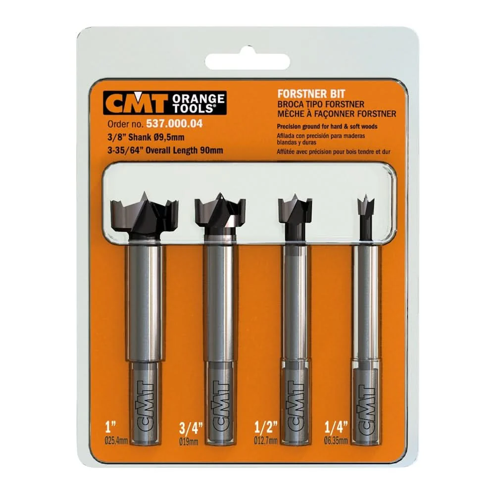 CMT 537.000.04 4-Piece Forstner Bit Set, 1/4-in to 1-in Diameter - Image 1