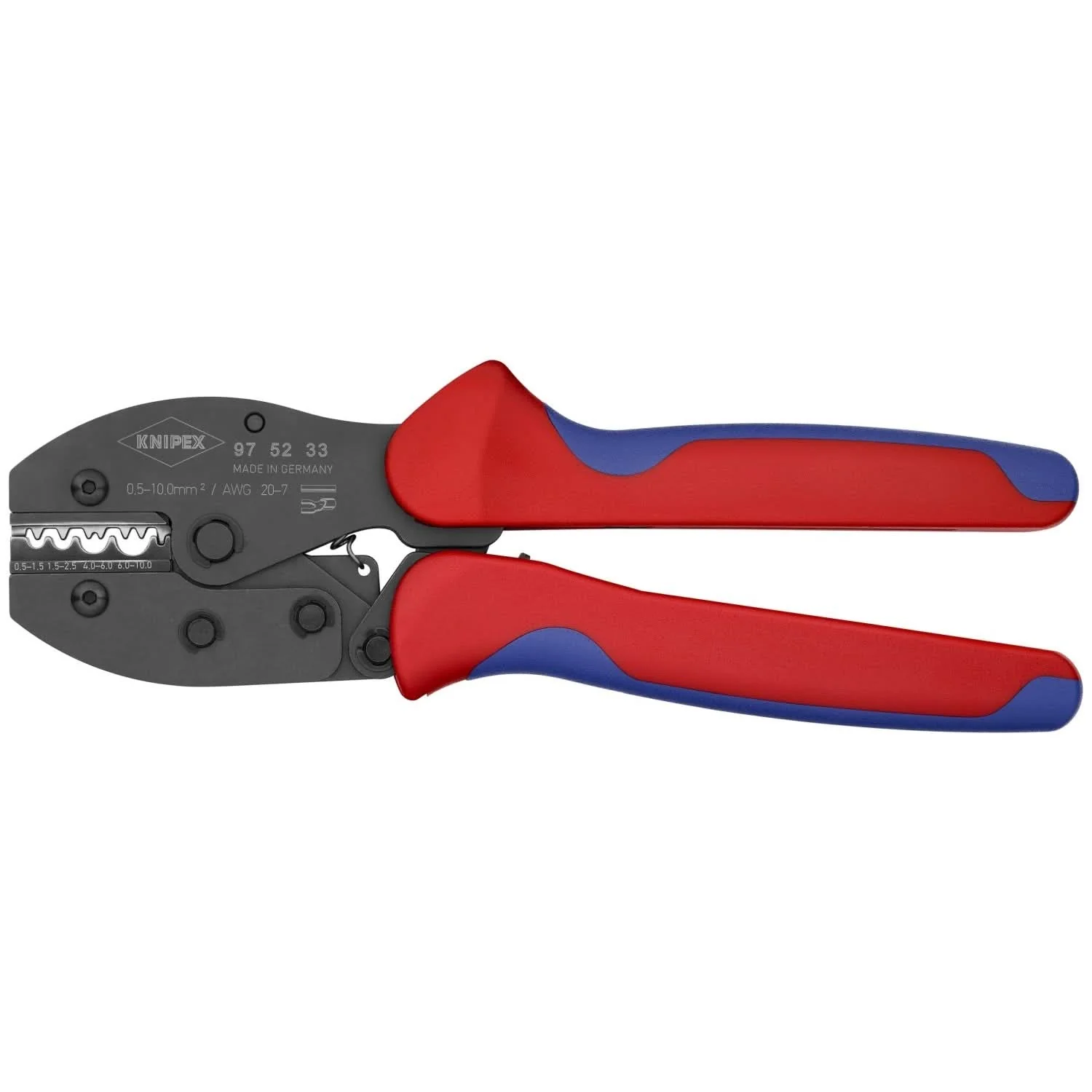 Knipex 97 52 33 Crimping Pliers For Non-insulated Crimp Terminals, Tube and Compression Cable Lugs - Image 1