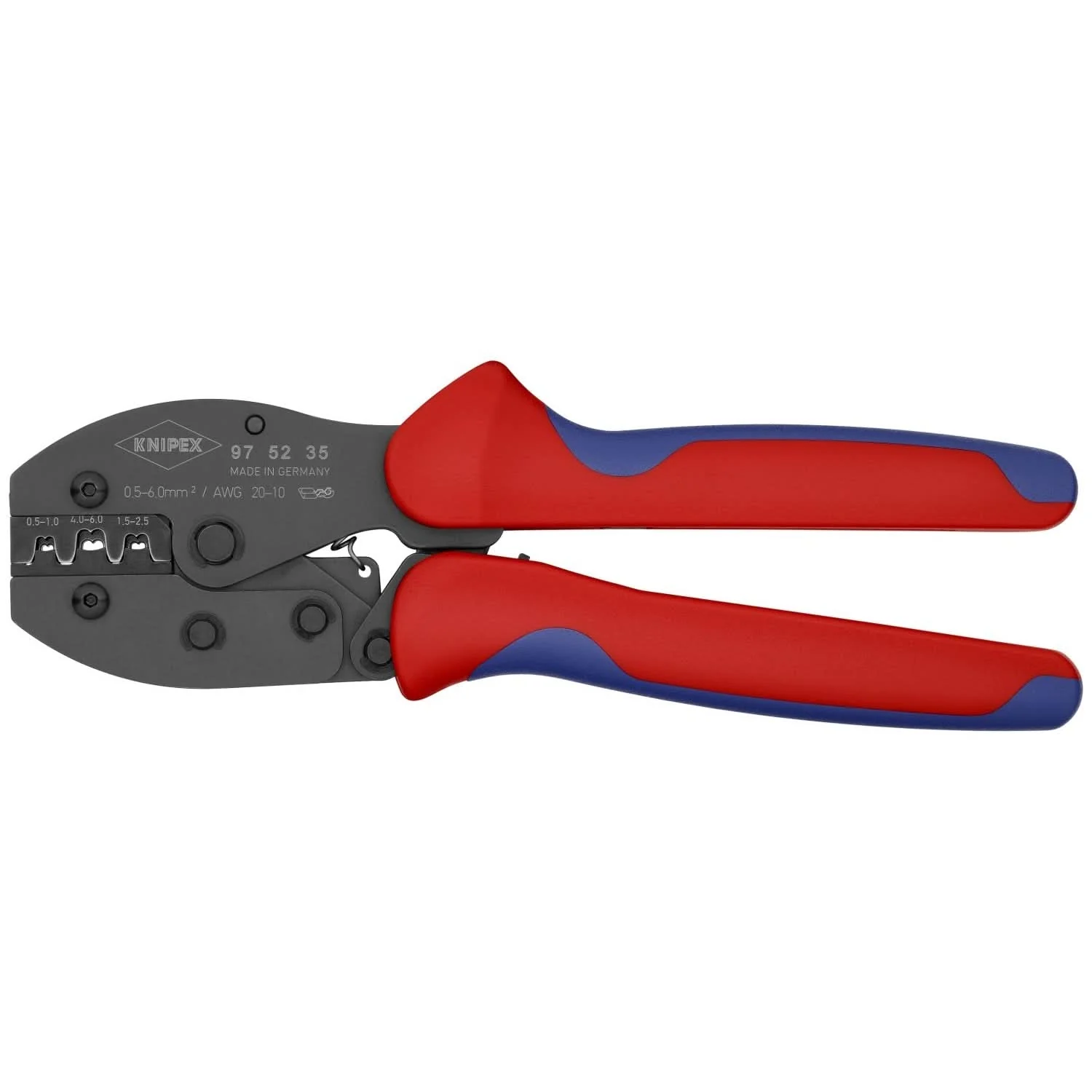Knipex 97 52 35 Crimping Pliers For Non-Insulated Open Plug-Type Connectors (Plug Width 4.8 and 6.3 mm) - Image 1