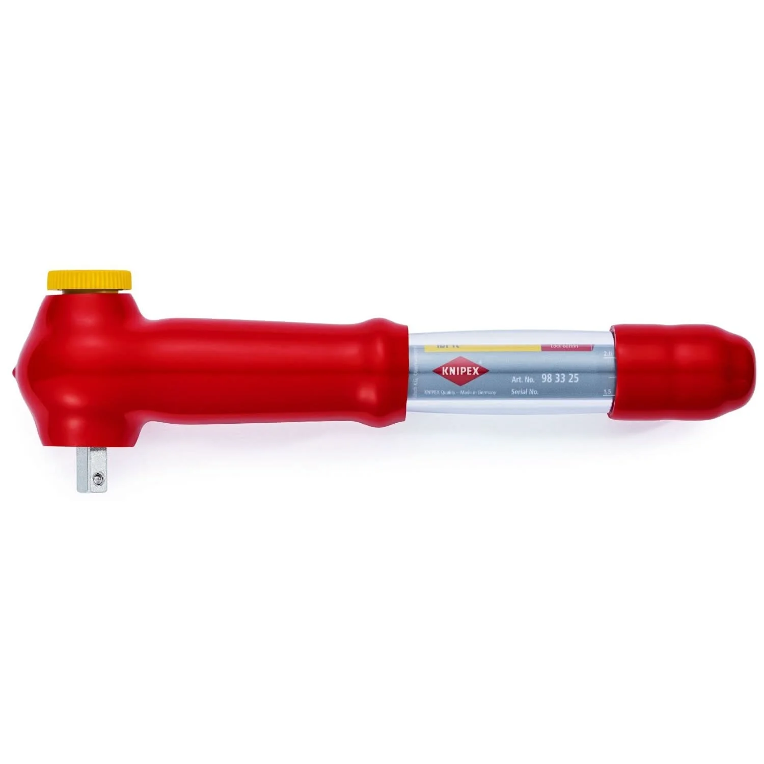 Knipex 98 33 25 Reversible Torque Wrench, 3/8" Drive-1000V Insulated - Image 1