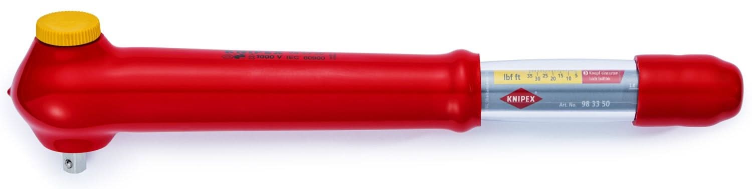 Knipex 98 33 50 Reversible Torque Wrench, 3/8" Drive-1000V Insulated - Image 2