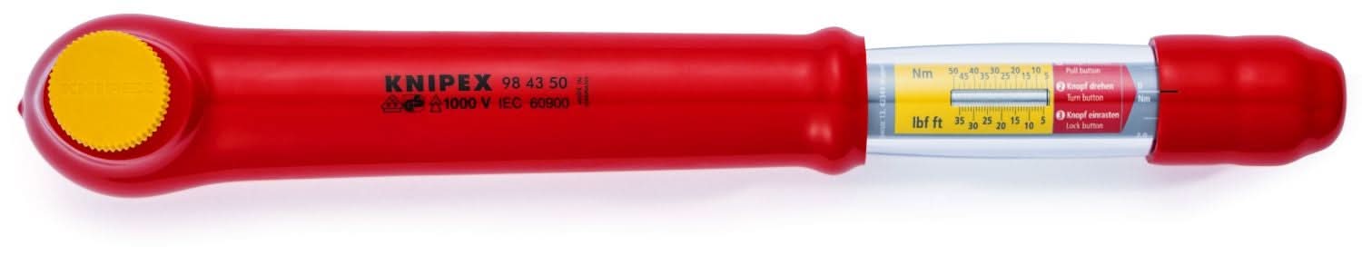 Knipex 98 43 50 Torque Wrench, 1/2" Drive-1000V Insulated - Image 3