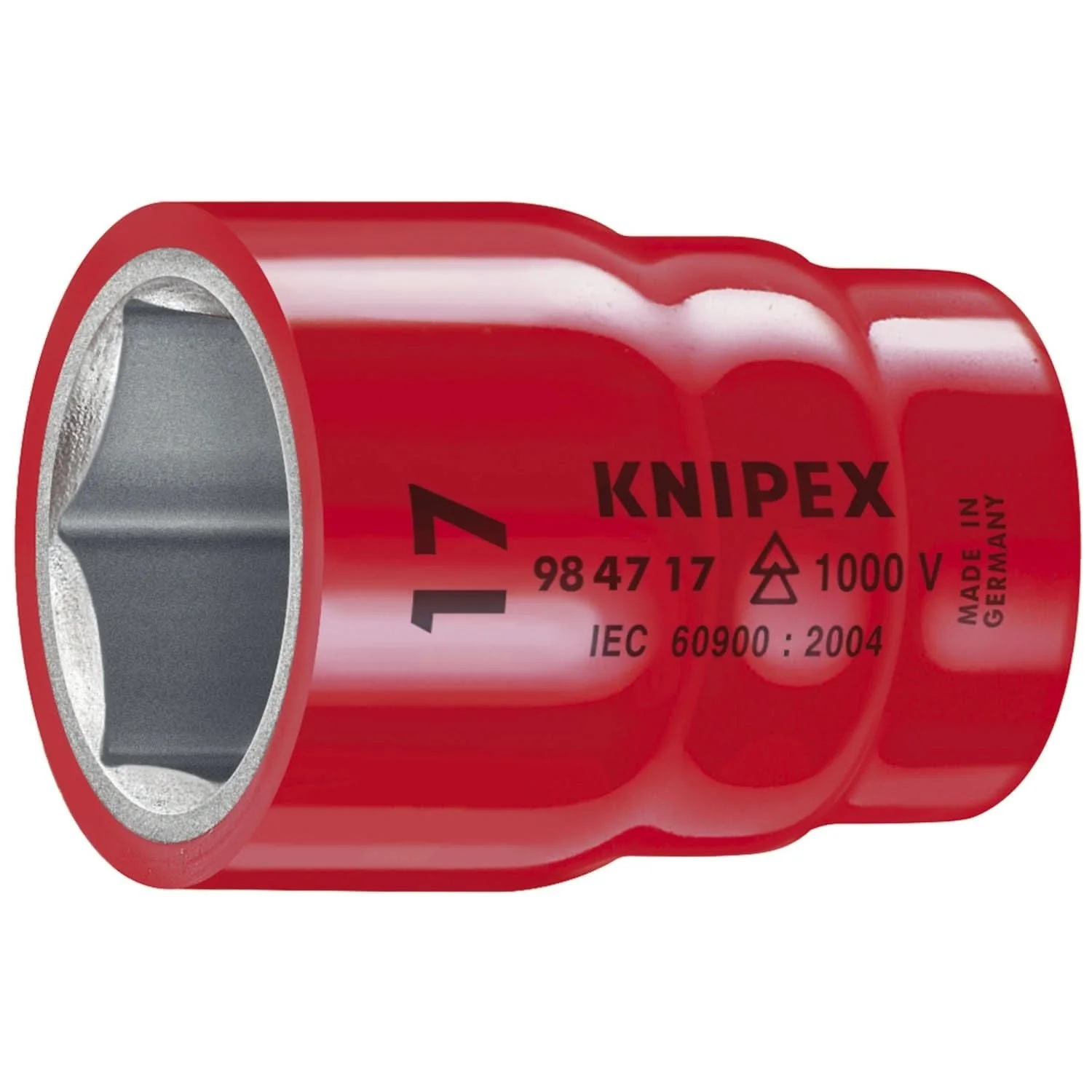 Knipex 98 47 17 Hex Socket, 1/2" Drive-1000V Insulated, 17 mm - Image 1