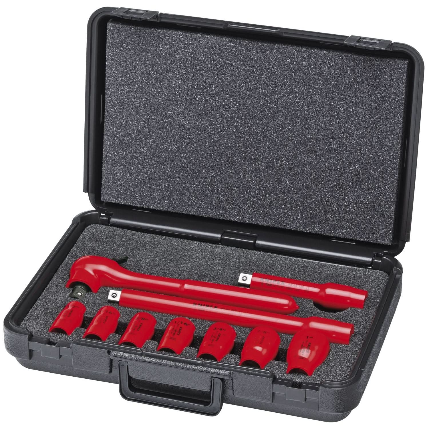 Knipex 98 99 11 S5 10 Pc Socket Set, 1/2" Drive, SAE-1000V Insulated - Image 1