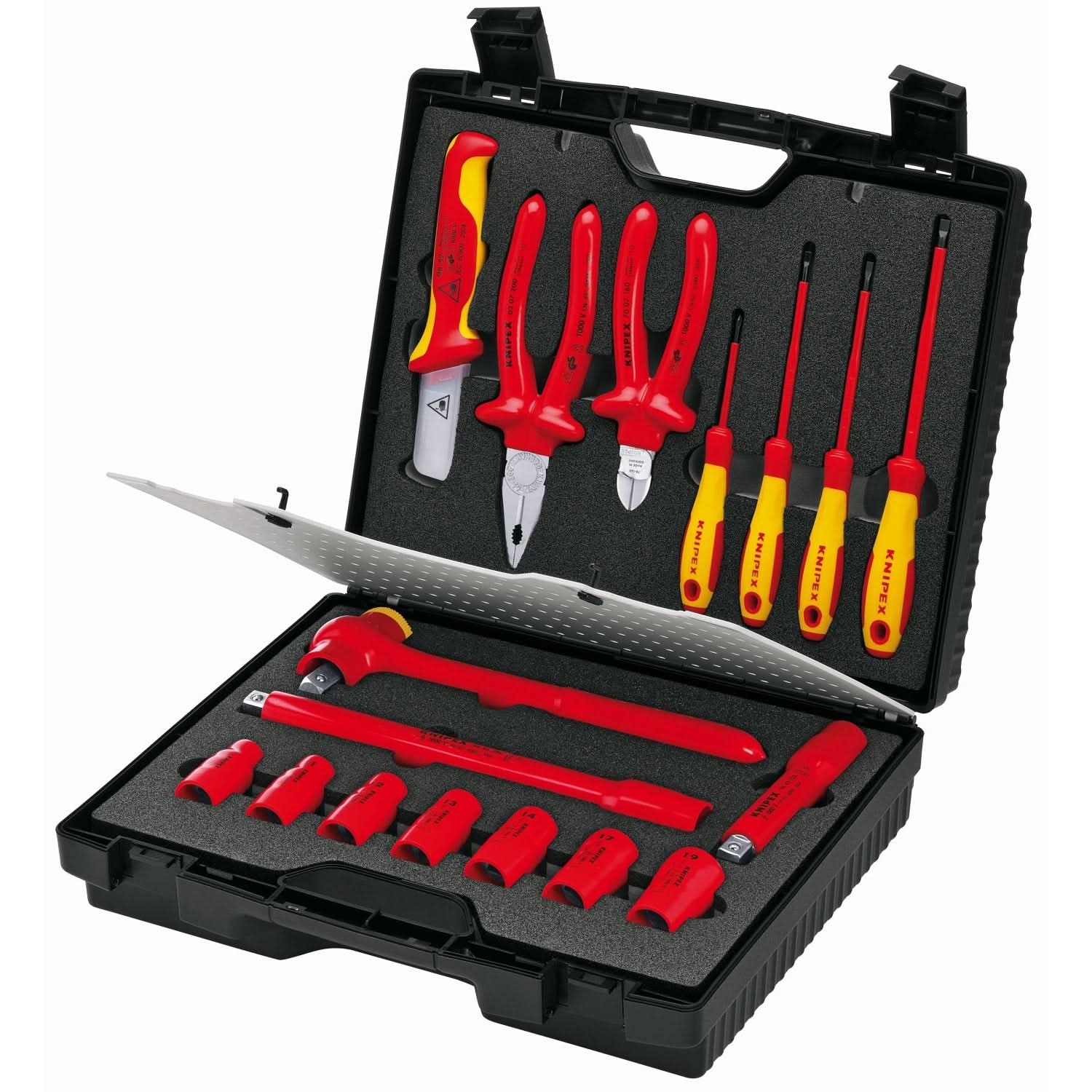 Knipex 98 99 11 17 Pc Compact Tool Set with Case-1000V Insulated - Image 1
