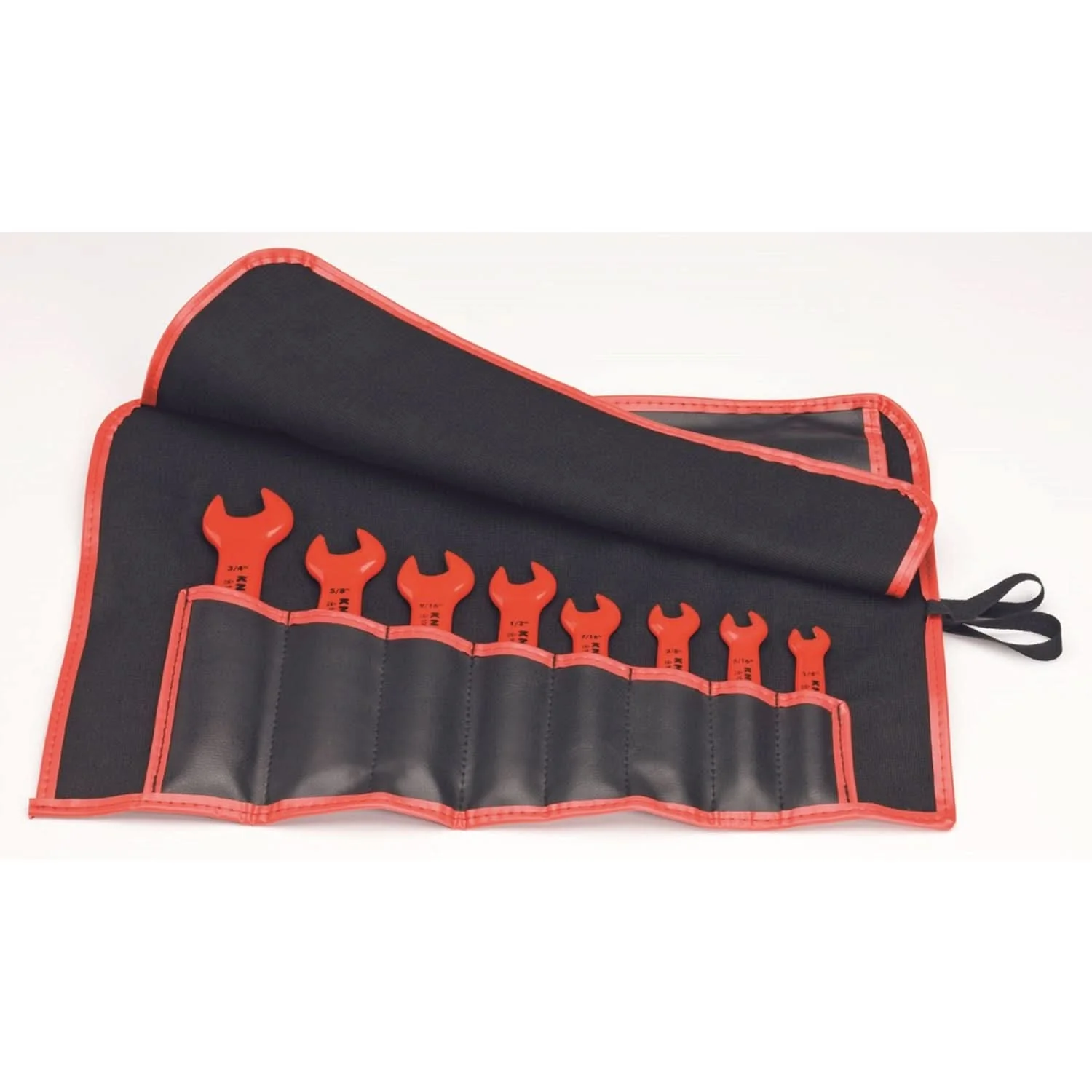 Knipex 98 99 13 S4 8 Pc Open End Wrench Set, SAE-1000V Insulated - Image 1