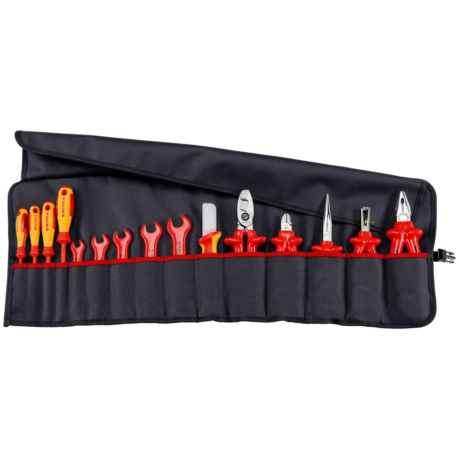Knipex 98 99 13 15 Pc Tool Roll Bag, 1000V Insulated - Image 1