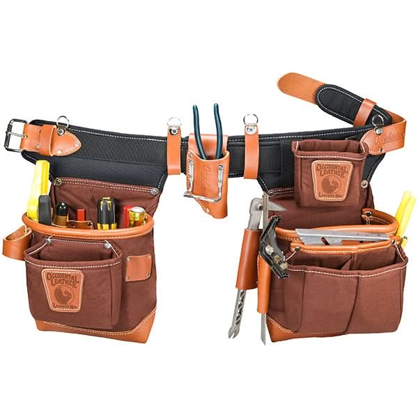 Occidental Leather 9855LH Left Handed Adjust-to-Fit Fatlip Tool Bag Set, Cafe - Image 1