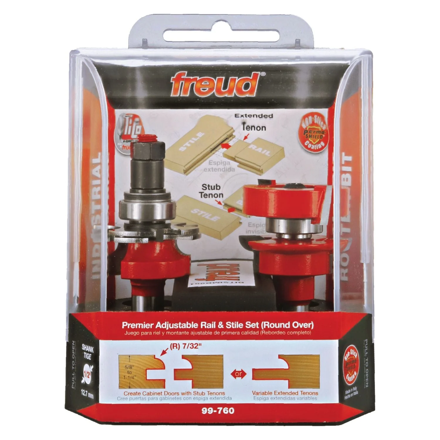 Freud 99-760 1-11/16-Inch Premier Adjustable Rail & Stile Router Bit - Round Over - Image 1