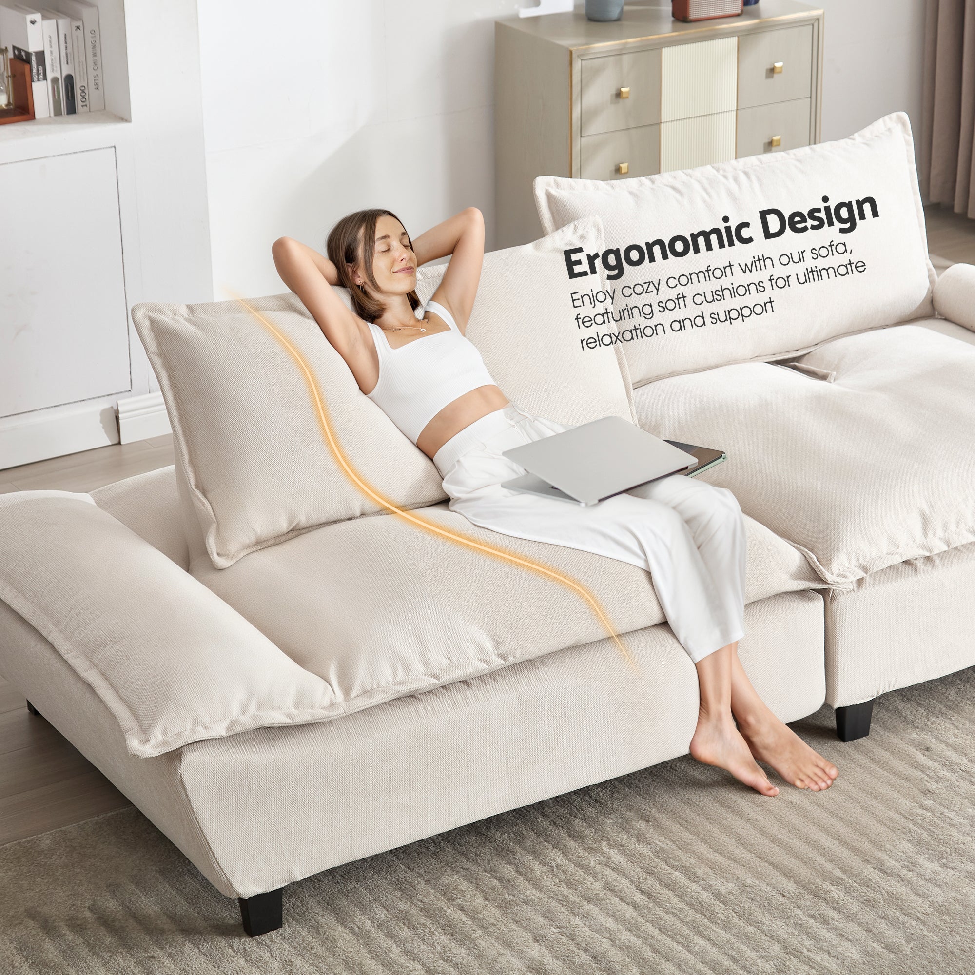 Advwin 114” Oversized Couch Loveseat Set - Image 2