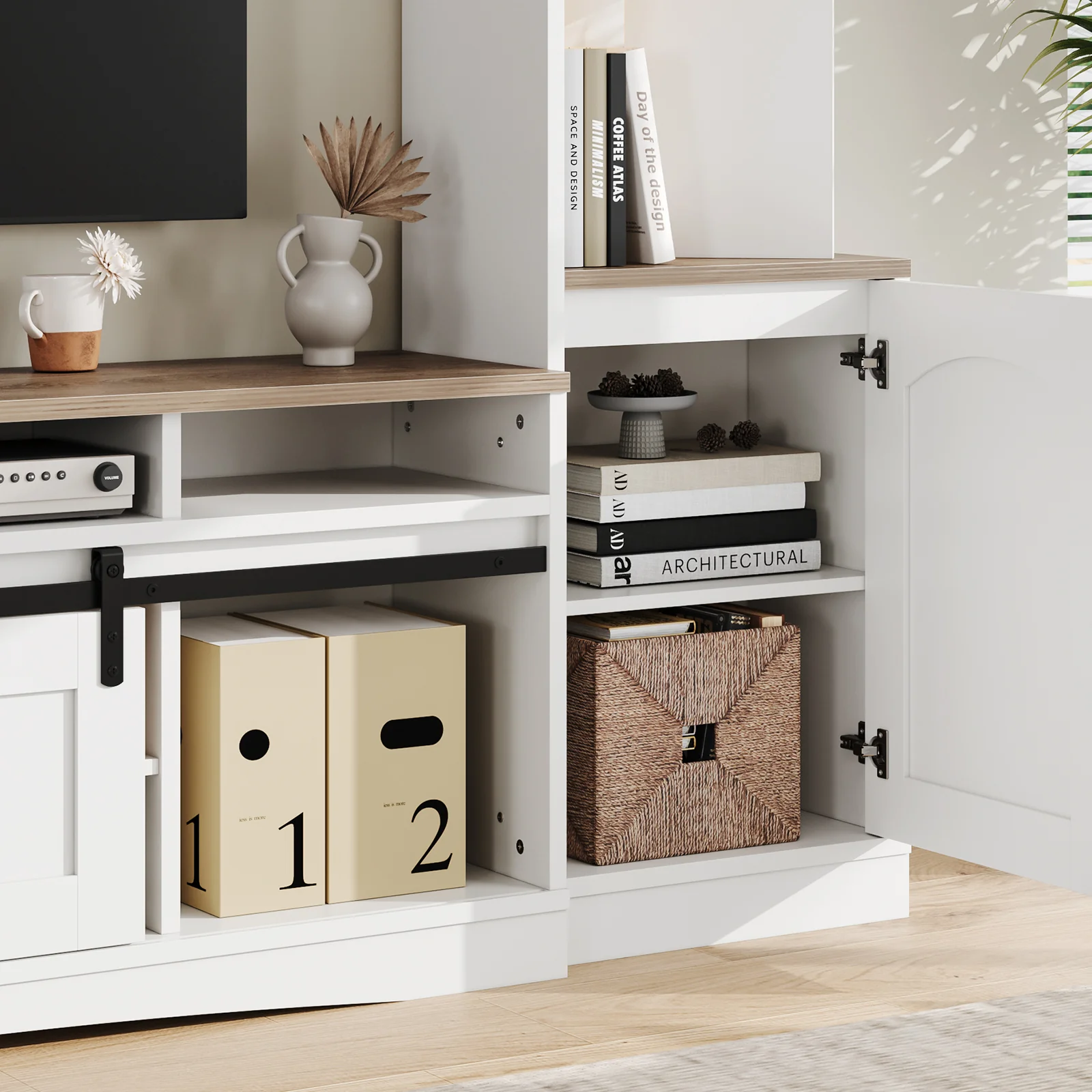 Advwin 101" Modern Wall Unit Entertainment Center - Image 2