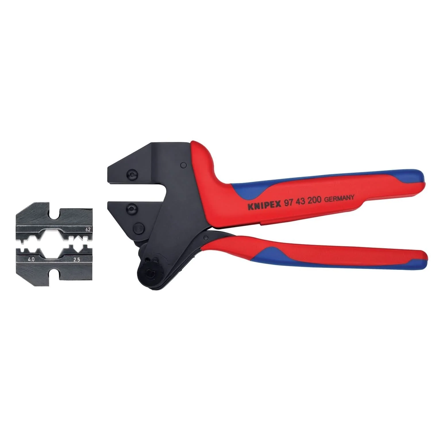 Knipex 9K 00 80 58 US Crimp System Pliers (97 43 200) & Crimp Die: Solar Connectors H & 5 (HUBER & SUHNER): 2.5/4.0 mm 11/1 (97 49 62) Packaged In A Protective Plastic Case - Image 1