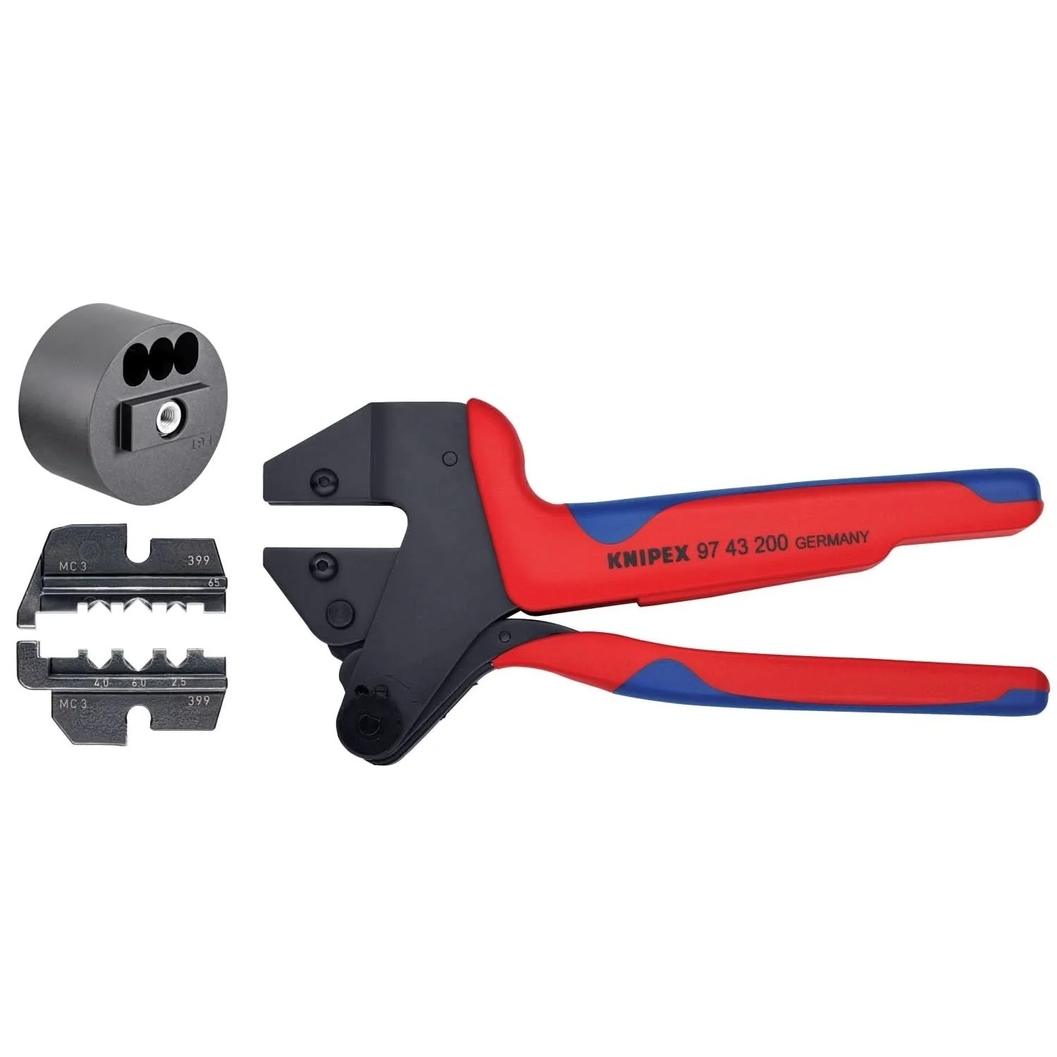 Knipex 9K 00 80 61 US Crimp System Pliers (97 43 200) and Crimp Die: Solar Connectors for MC3 Multi Contact (97 49 65) & Locator For 97 49 65 (97 49 65 1) Packaged In A Protective Plastic Case - Image 1