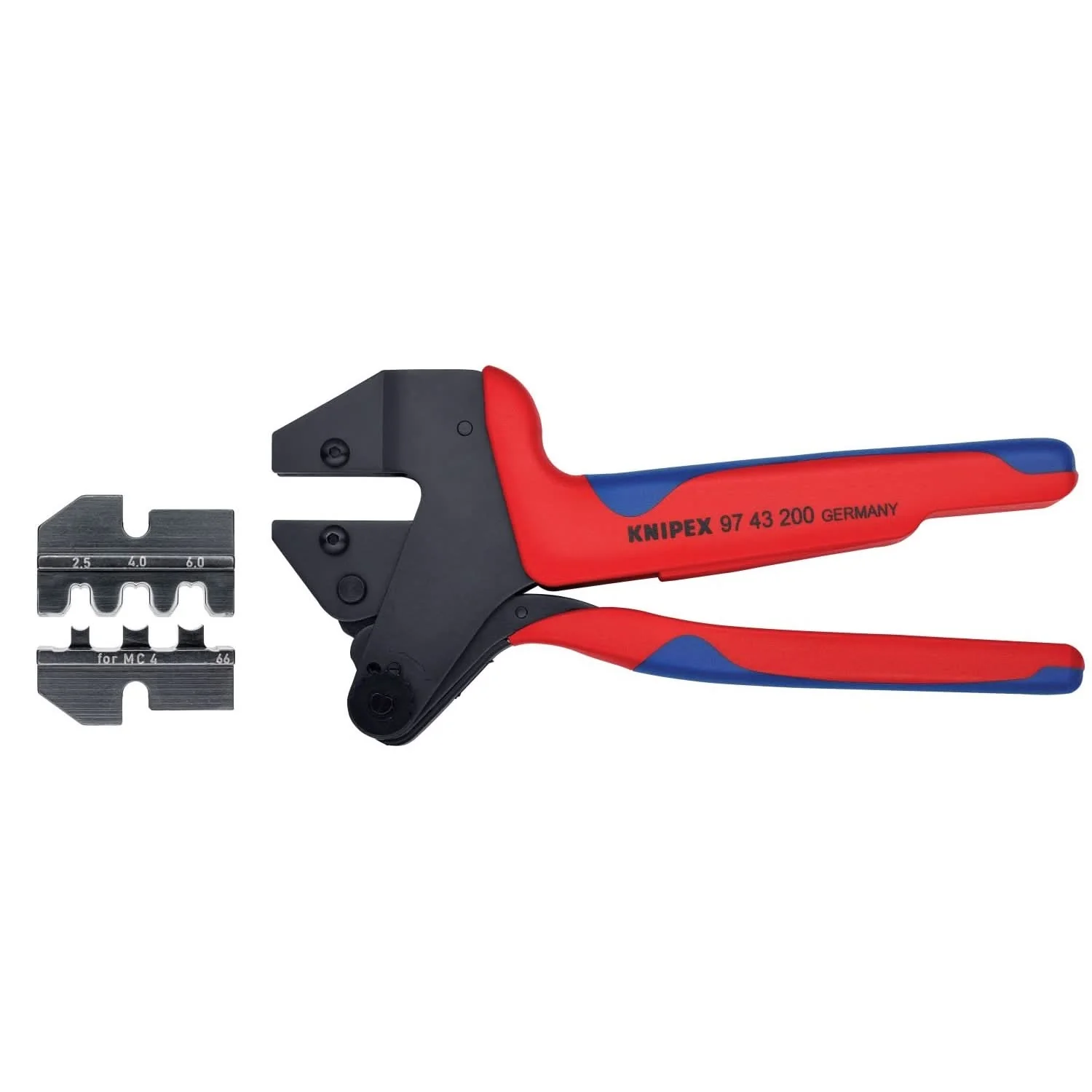 Knipex 9K 00 80 62 US Crimp System Pliers (97 43 200) and Crimp Die: Solar Connectors for MC4 Multi Contact (97 49 66) Packaged In A Protective Plastic Case - Image 1