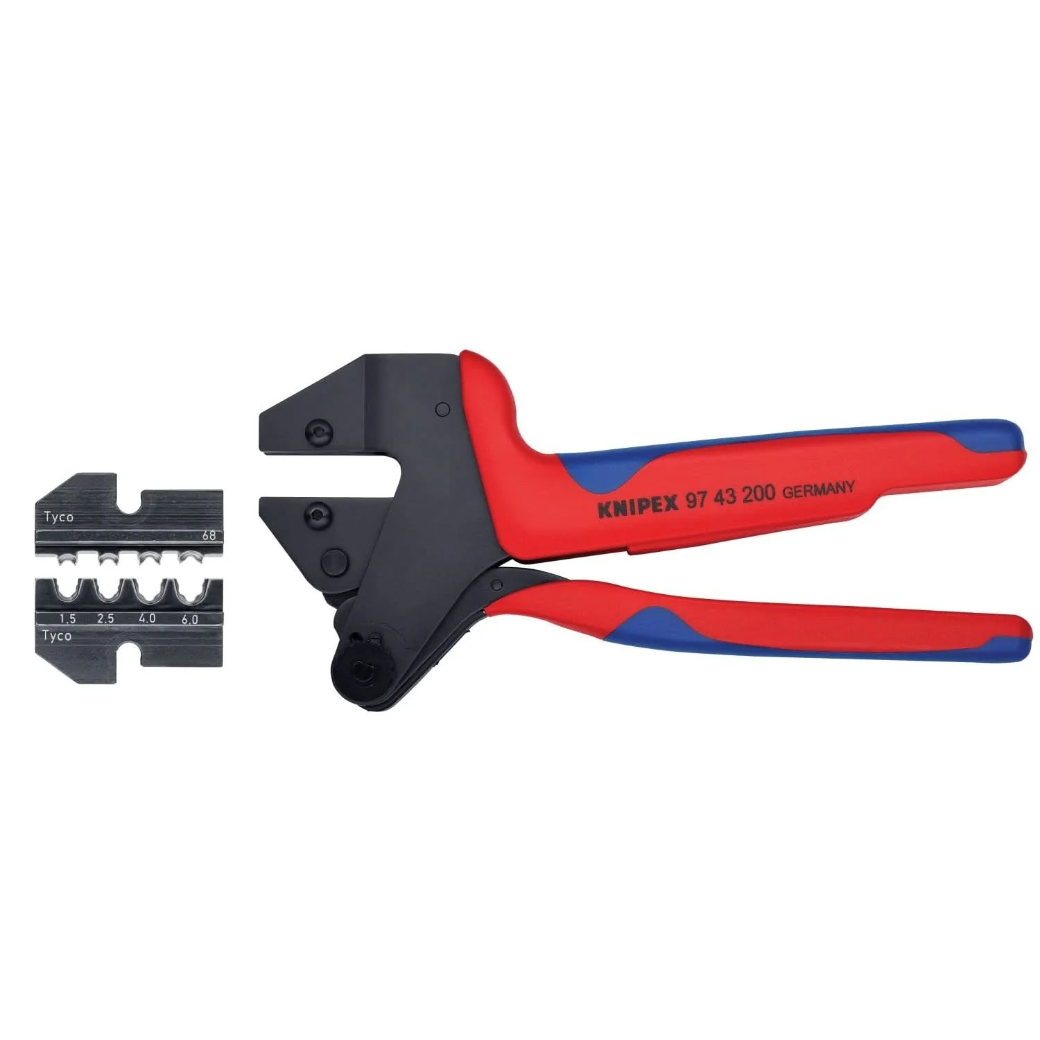 Knipex 9K 00 80 65 US Crimp System Pliers (97 43 200) and Crimp Die: Solar Connectors Solarlok (Tyco): 1.5/2.5/4.0/6.0 10/11/1 (97 49 68) Packaged In A Protective Plastic Case - Image 1