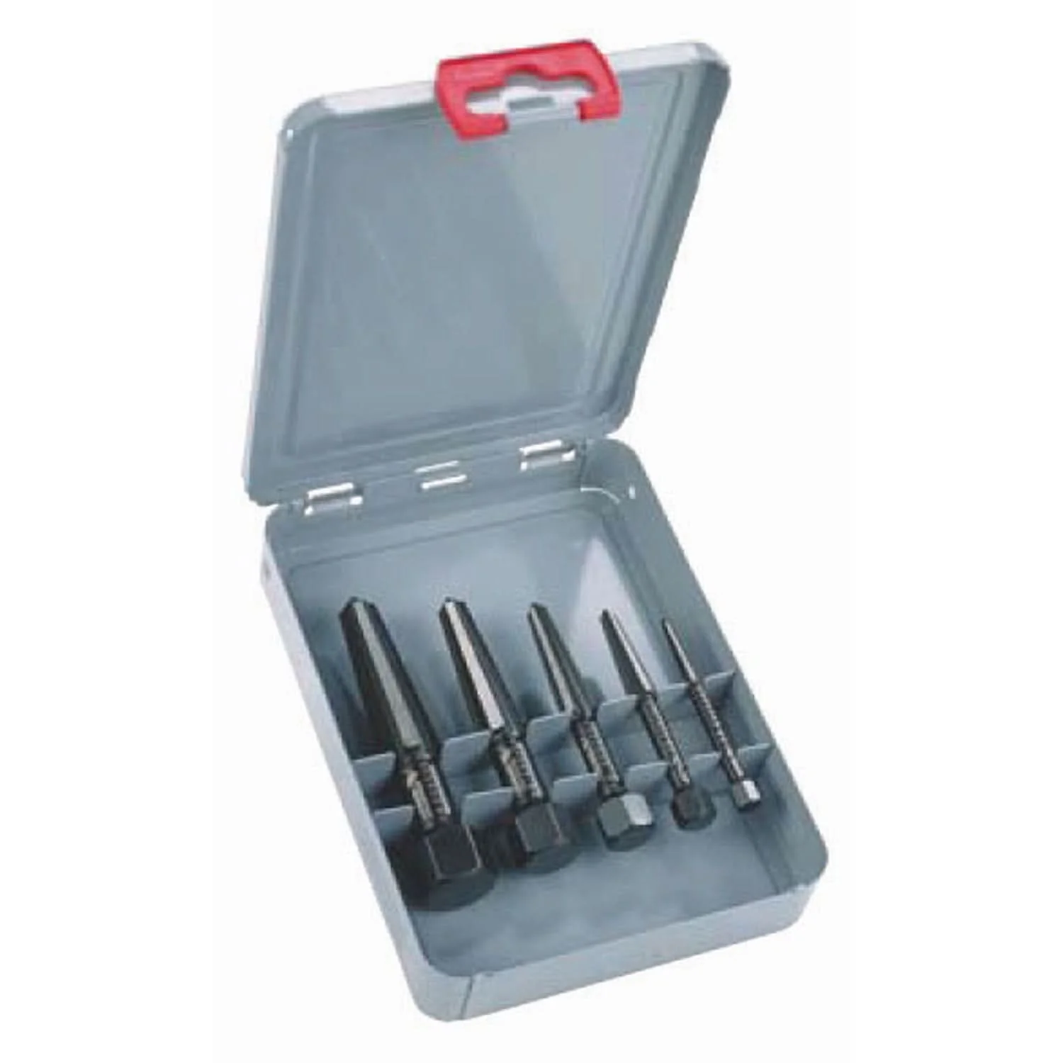 Knipex 9R 471 901 3 Screw Extractor Double Edged Set 5 Parts (Size 1-5 In Metal Case) - Image 1