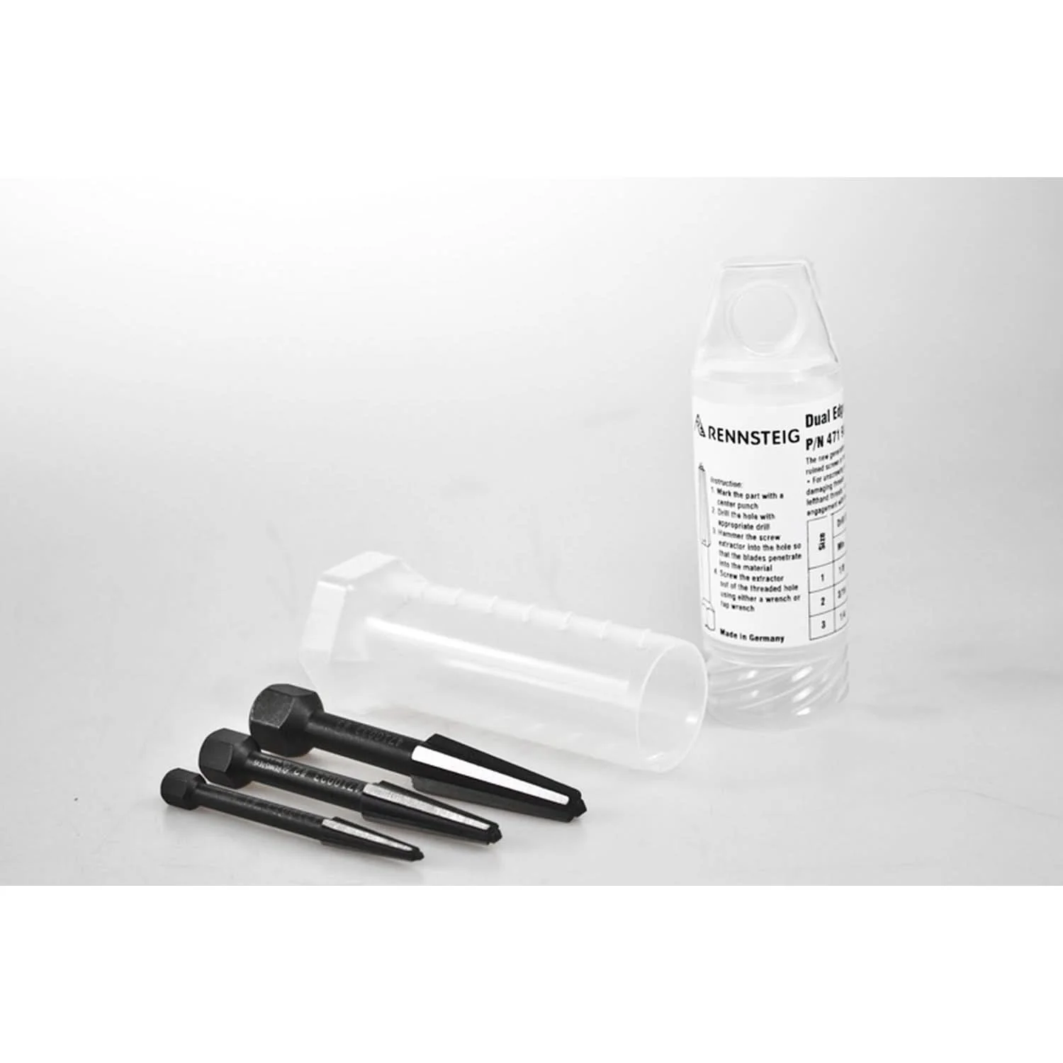 Knipex 9R 471 903 3 Screw Extractor Double Edged Set 3 Parts (Size 1-3 In Plastic Tube) - Image 1