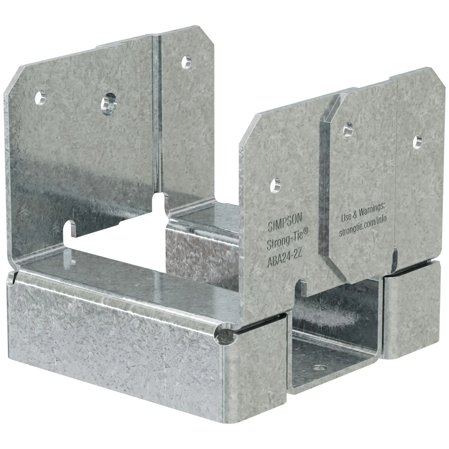 Simpson Strong-Tie ABA24-2Z ABA ZMAX Galvanized Adjustable Standoff Post Base for Double 2x4 - Image 3