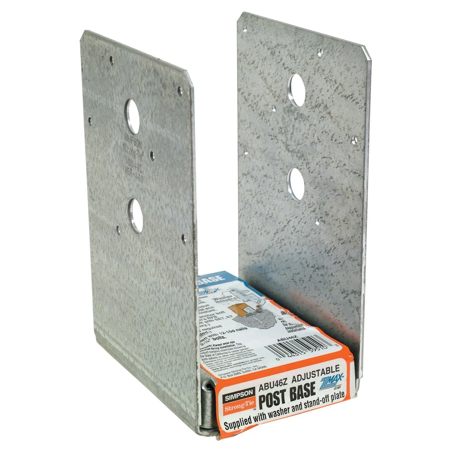 Simpson Strong-Tie ZMAX Galvanized Adjustable Standoff Post Base for 4x6 (ABU46Z) - Image 1
